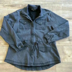 DG2 Diane Gilman Gray Utility Jacket Cotton Sz S